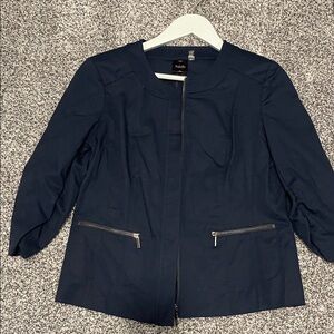 Rafaella Navy Blazer with Zippered Pockets